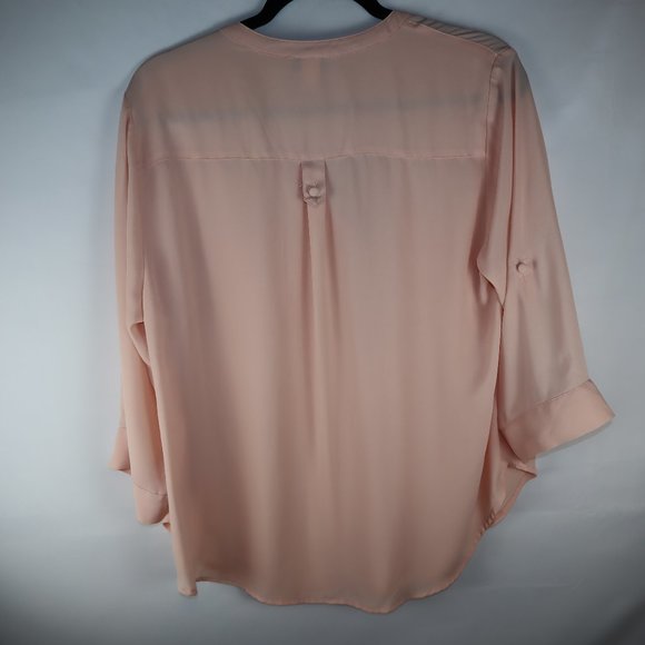 Torrid Blush Pink Harper Georgette Pullover 3/4 Sleeve Blouse Womens Size L (00) - Picture 8 of 12